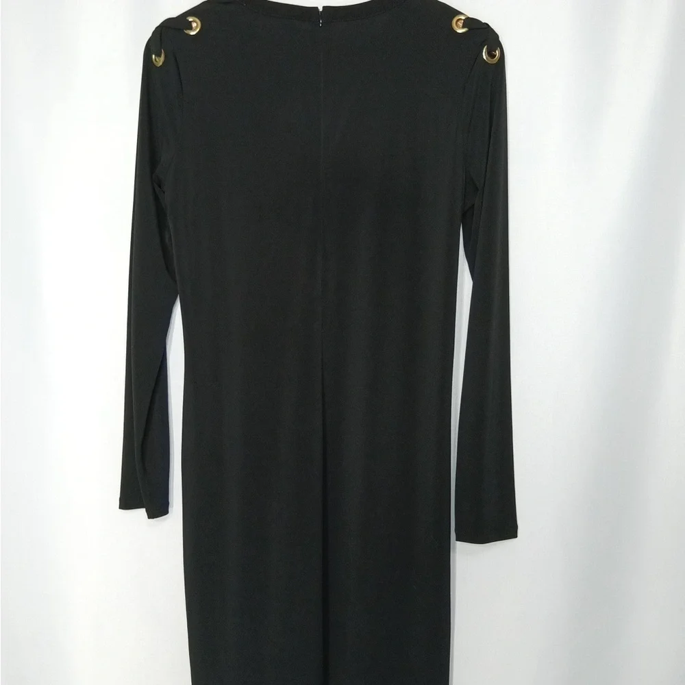 MK Elegant Black Dress with Gold Accents size M pre owned Exellent condition